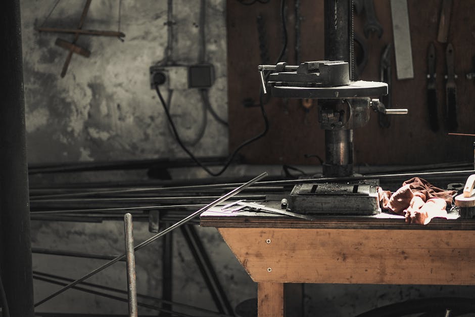 A Heavy Machinery Used in a Steel Workshop