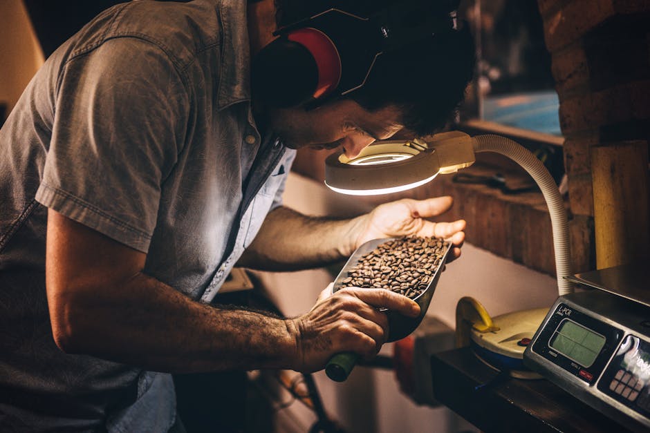 Man Selecting Coffee Beans