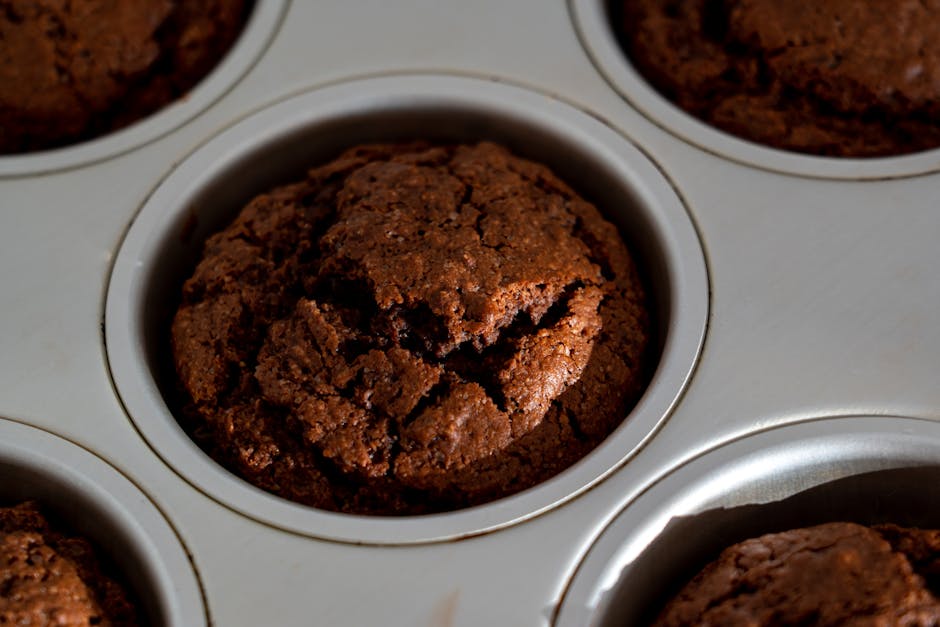 Chocolate Cupcakes On A Cooking Pan