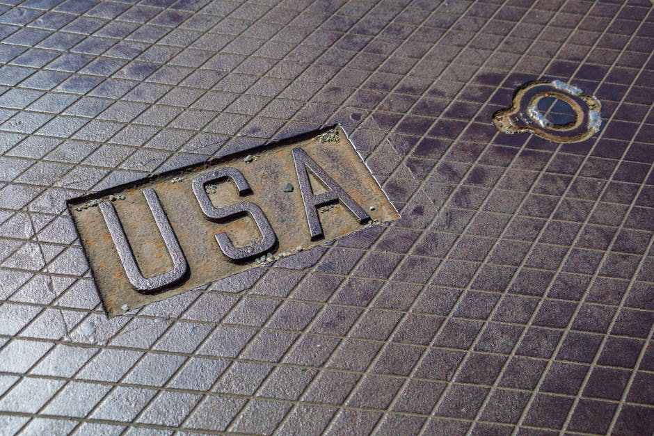 Close-up of Usa Marking on the Floor