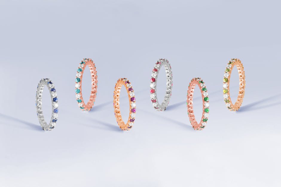 Assorted Bracelets on White Background