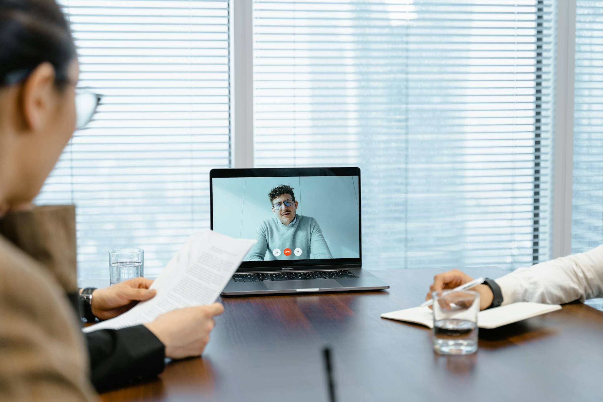 A Man in Virtual Meeting