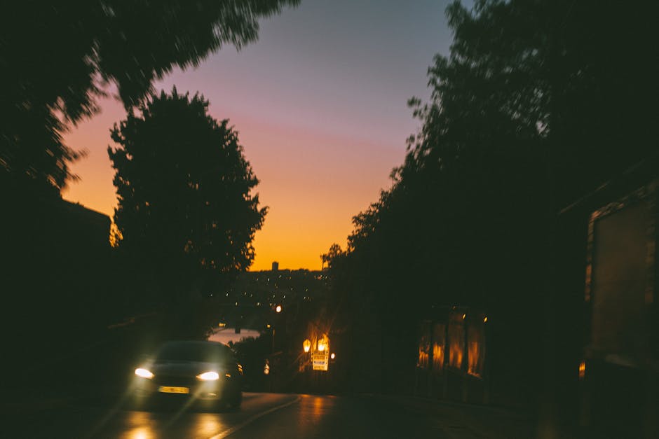 Car on a Dark Road