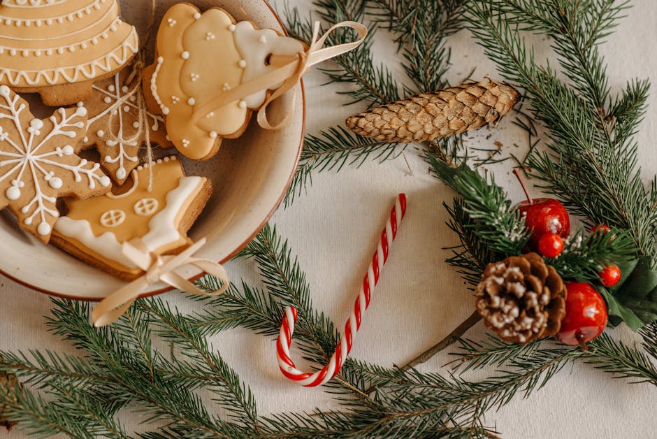 Christmas Decorations On White Background