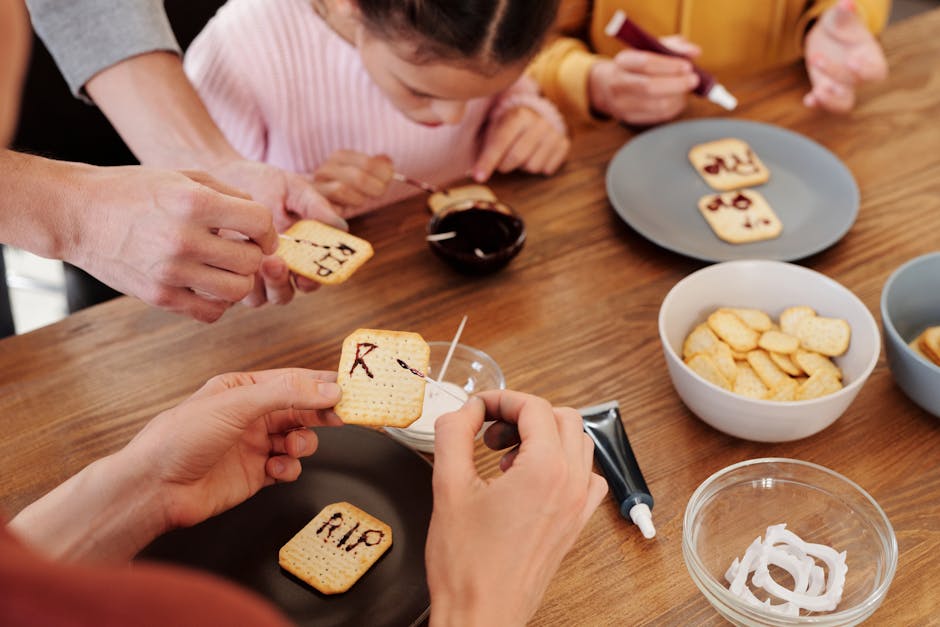 Family Writing RIP On Biscuits