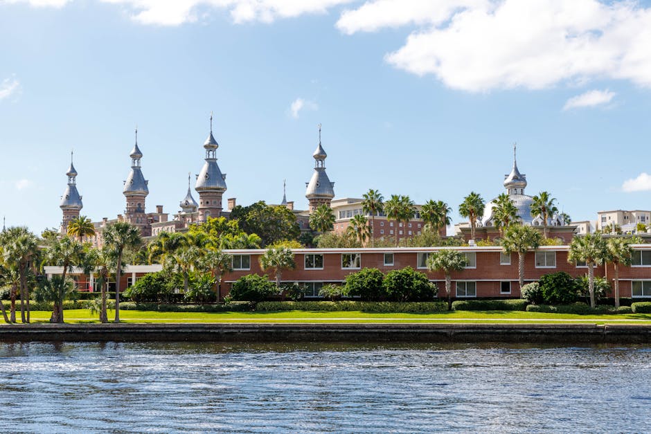 University of Tampa Building seen from the River, Florida, USA