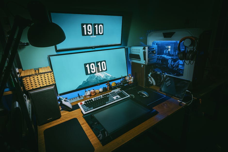 Low-light Photography of Computer Gaming Rig Set