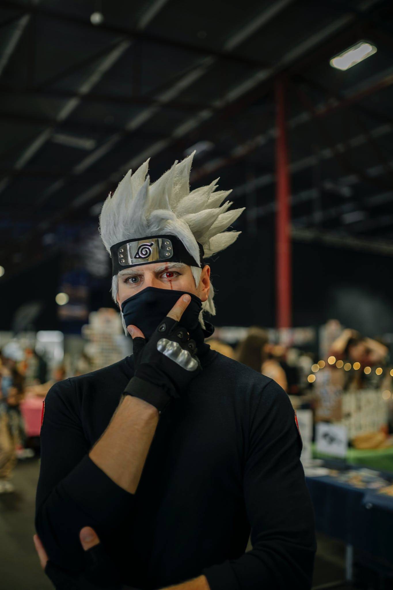 Young Man in a Cosplay at a Fan Convention