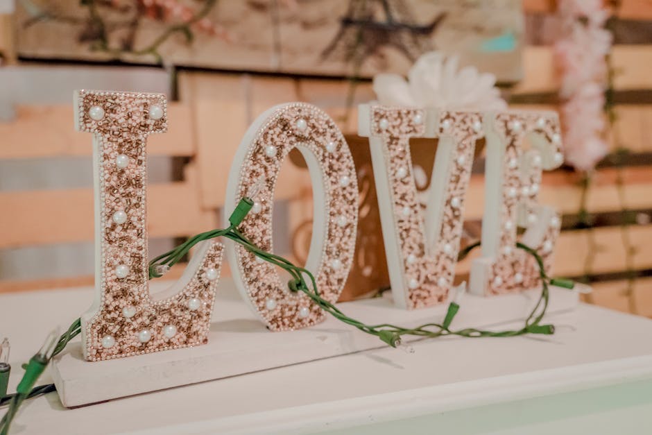 Set of LED Letters Forming Love Word