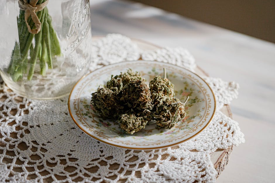 Cannabis Buds on a Plate