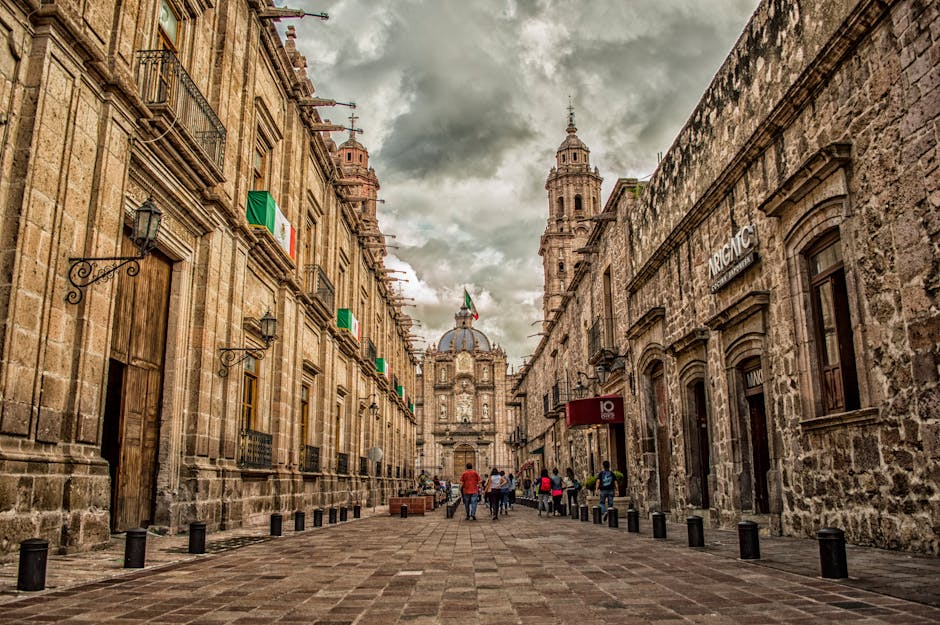 Mexico Flag on Brown 2-storey Building