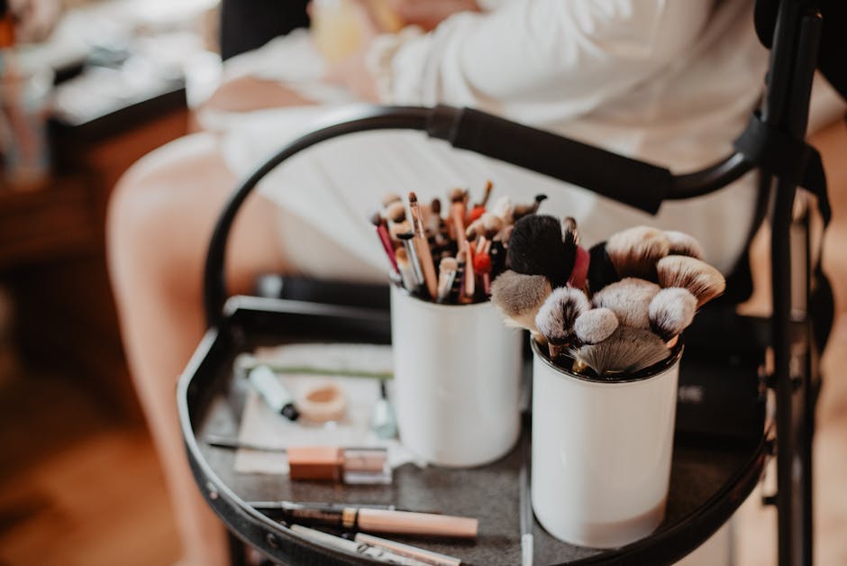 Shallow Focus Photo of Make-Up Brushes