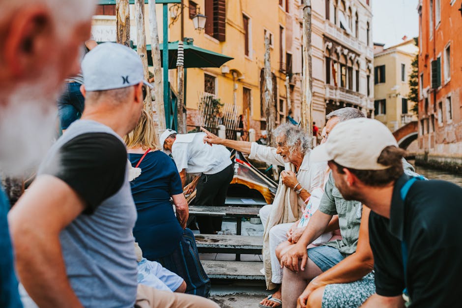 People Resting and Talking on Street