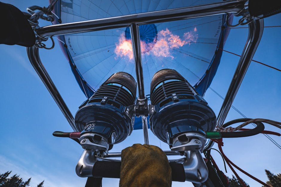 A view of the inside of a hot air balloon