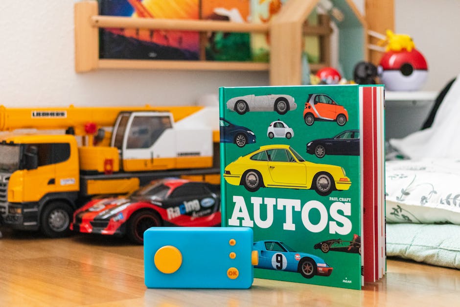 Toy Car and a Book about Vehicles