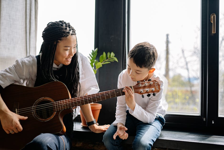 Free stock photo of acoustic guitar, adolescent, asian girl