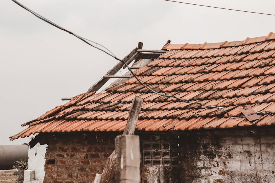 Damaged Roof of Village House