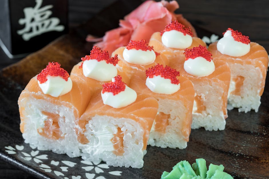 Sushi Served in a Restaurant