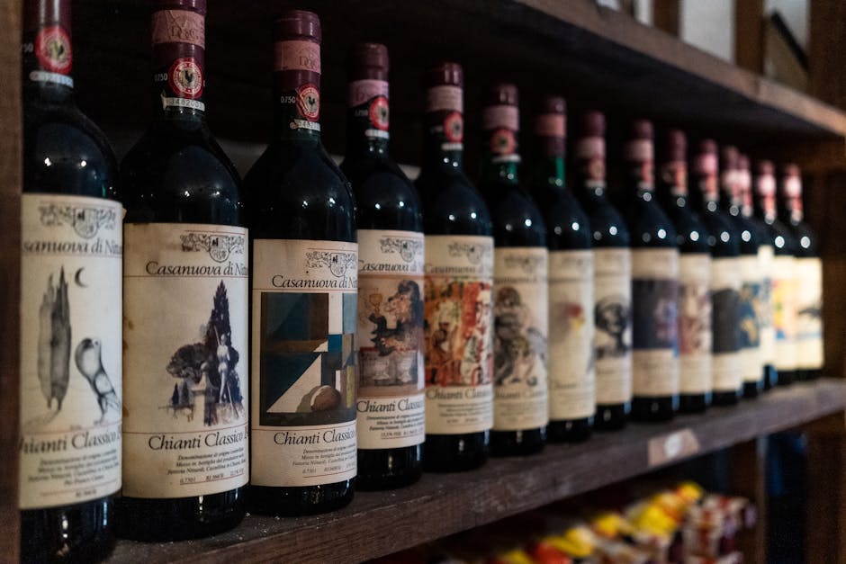 Wine Bottles on a Shelf