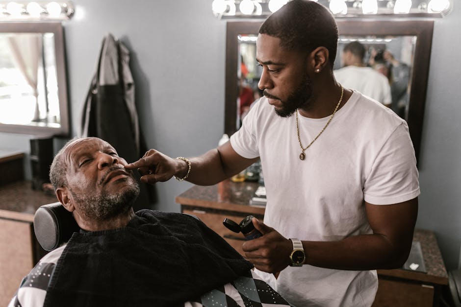 Barber Grooming Beard of a Client