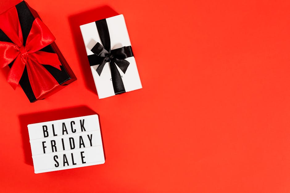 Black Friday Sale on Red Background