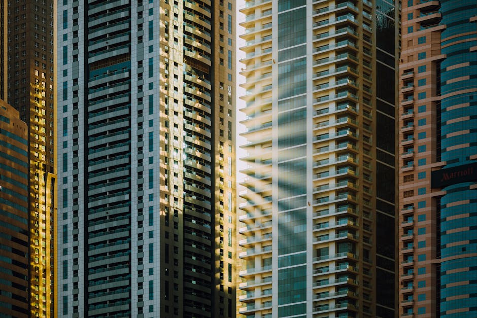 Aerial Photography of Glass Curtain Buildings