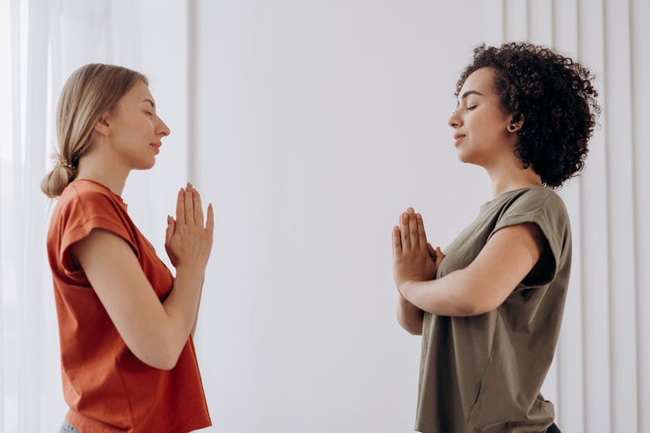 Two Women Doing Yoga