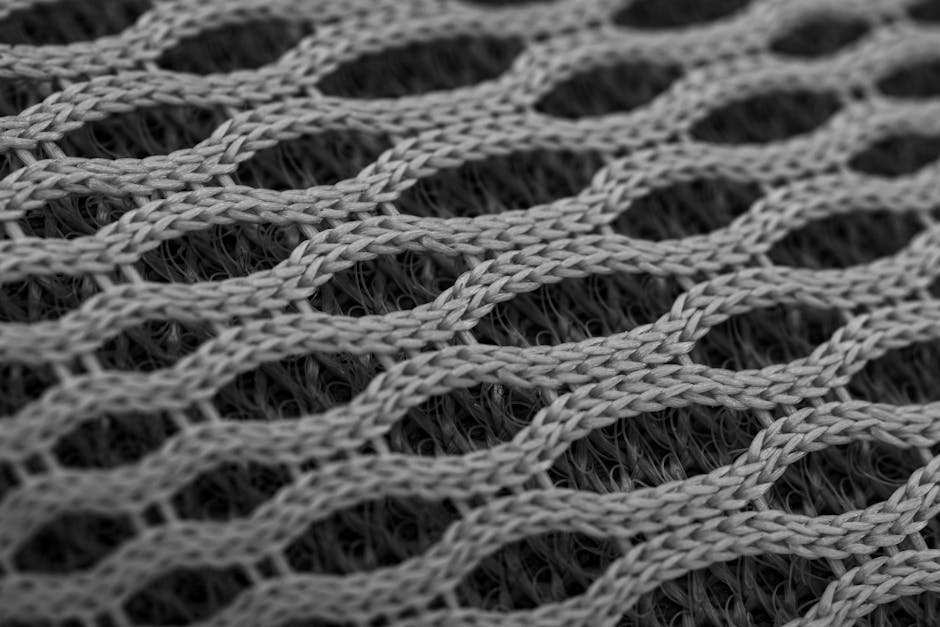 A close up of a mesh fabric