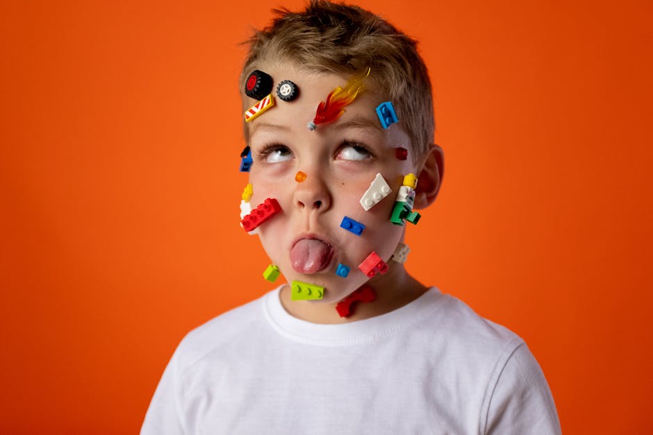 Boy in White Crew Neck Shirt With Face Paint