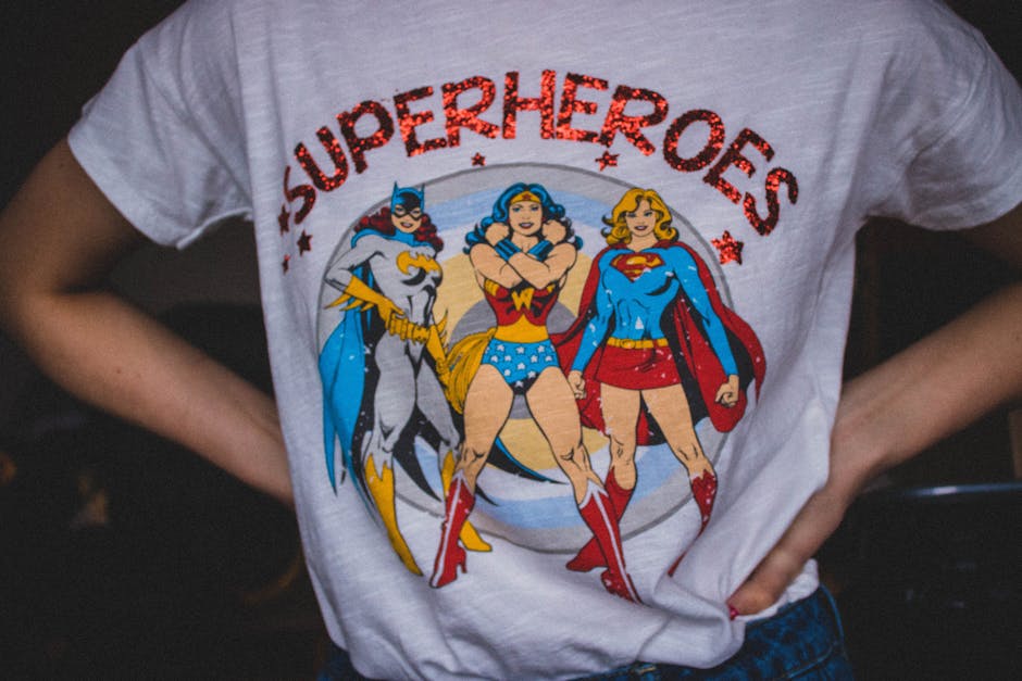 Person Wearing Superheroes Printed T-shirt