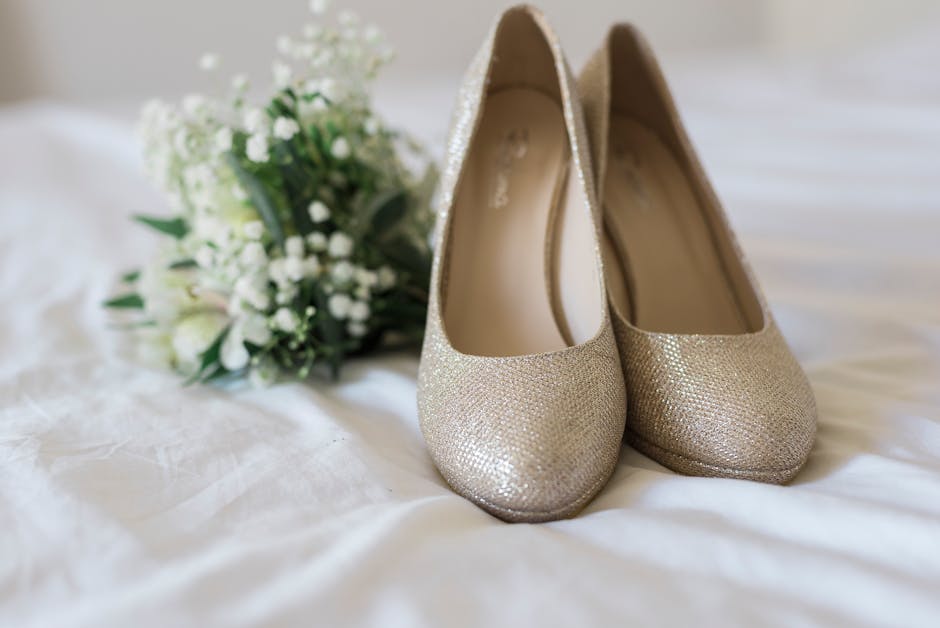 Shoes and a Bouquet of a Bride