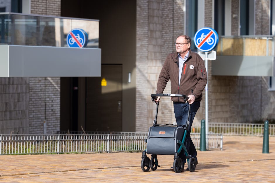 Man Stroll with Walking Frame