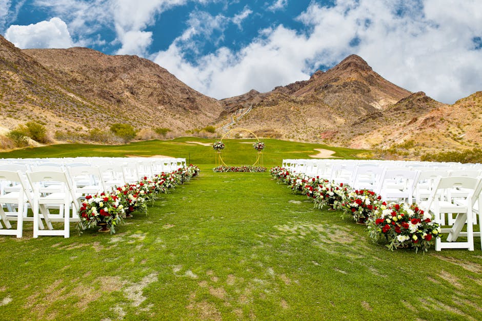 Wedding Venue on Grass near Hills