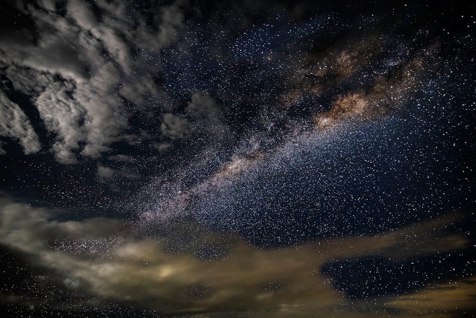 Stars and Clouds at Nighttime