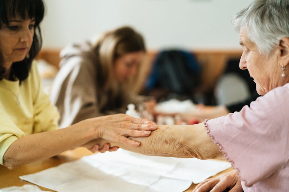 A Woman Touching an Arm