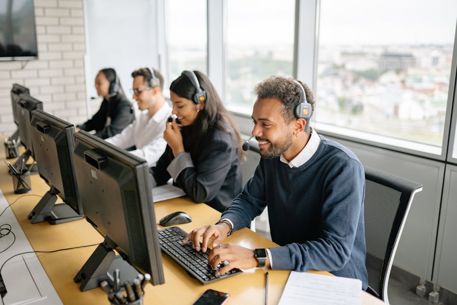 Call Center Agents Working