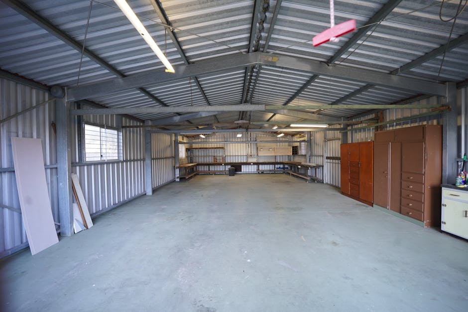 Empty Warehouse with Concrete Floor