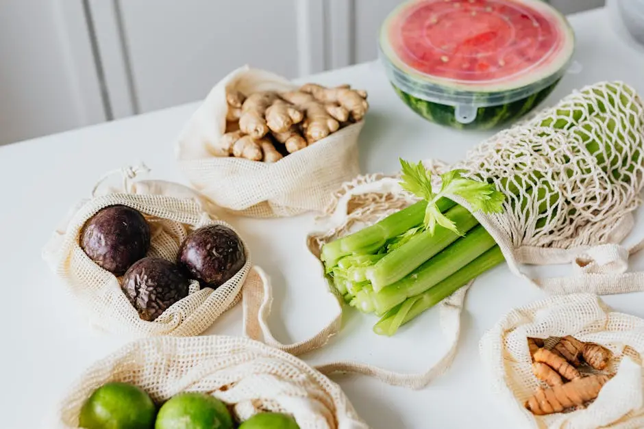 Vegetables and Fruits on the Table