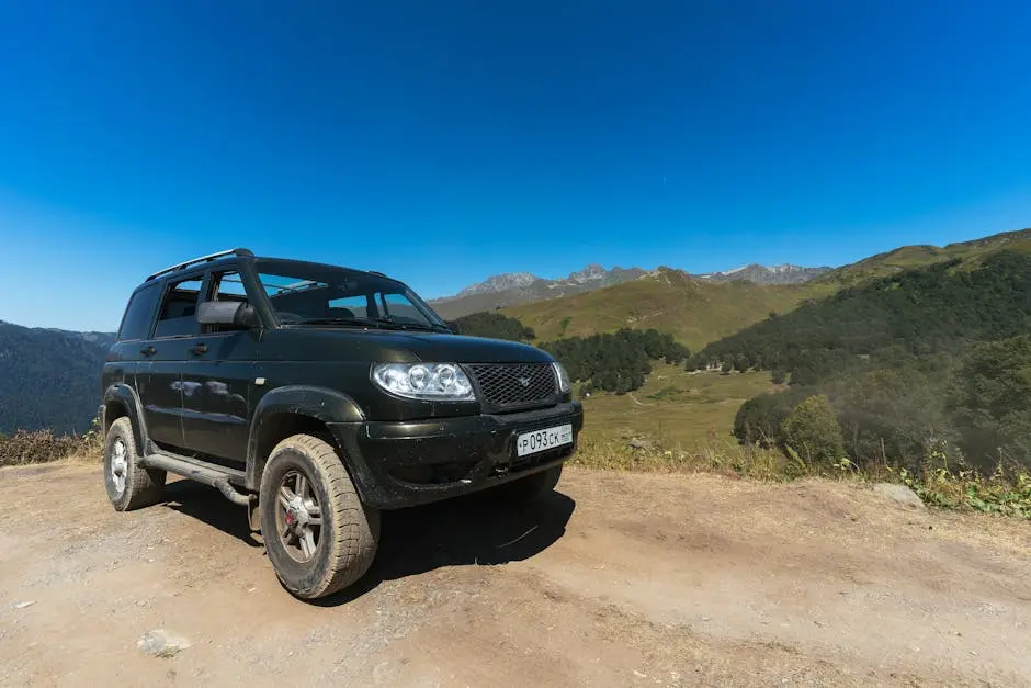 4x4 SUV in Scenic Mountain Landscape