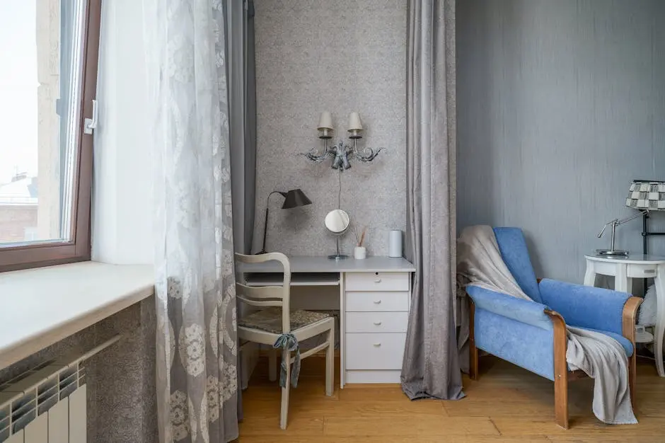 Chair, Armchair and Desk in Room