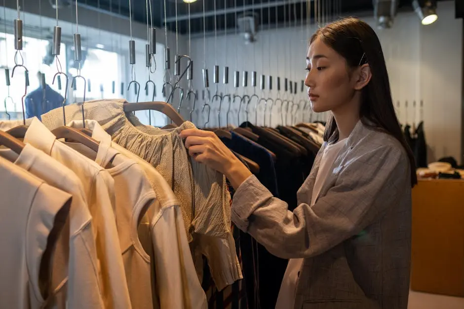 A Woman Shopping for Clothes