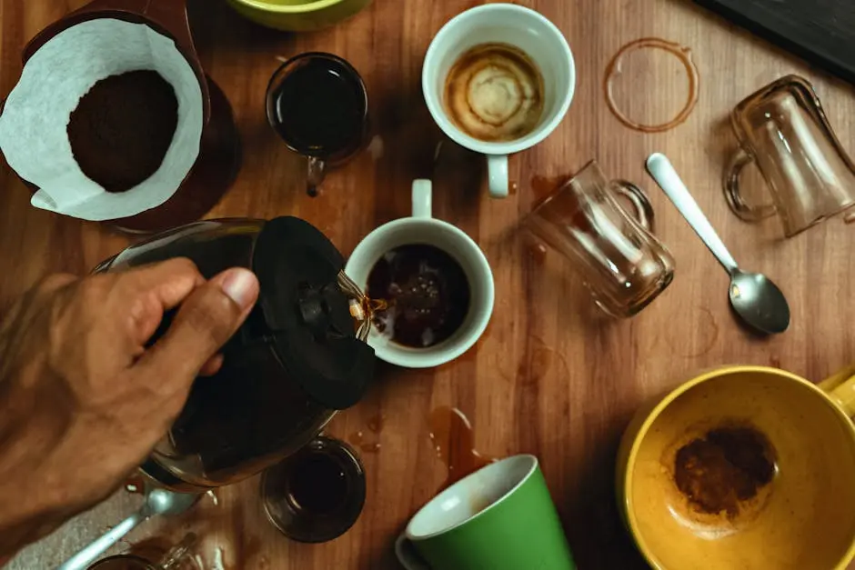 Man Hand Pouring Coffee