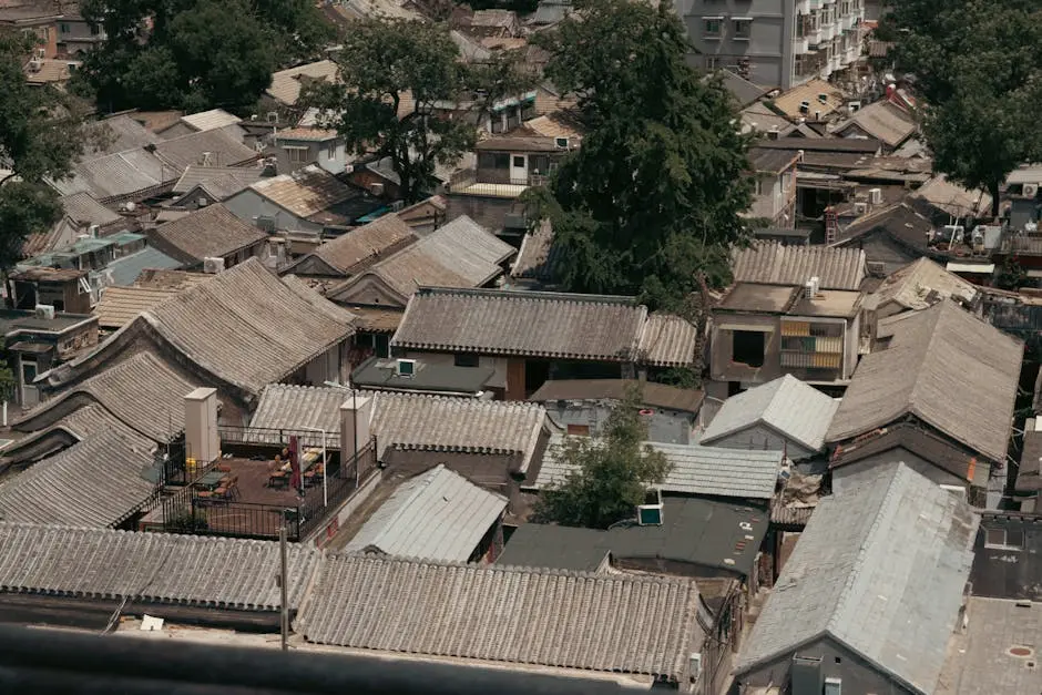 Gray Roofs of Houses in City