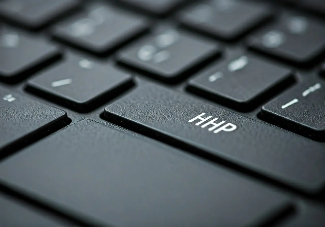 A close-up of a computer keyboard with a help sign. 35mm stock photo