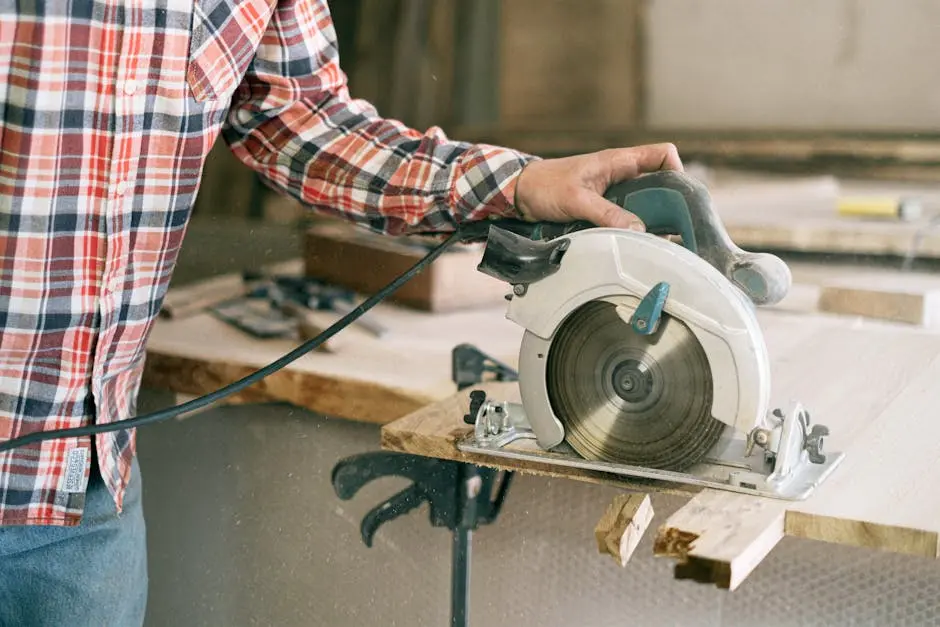 Person in Red White and Black Plaid Dress Shirt Holding Gray and Black Power Tool