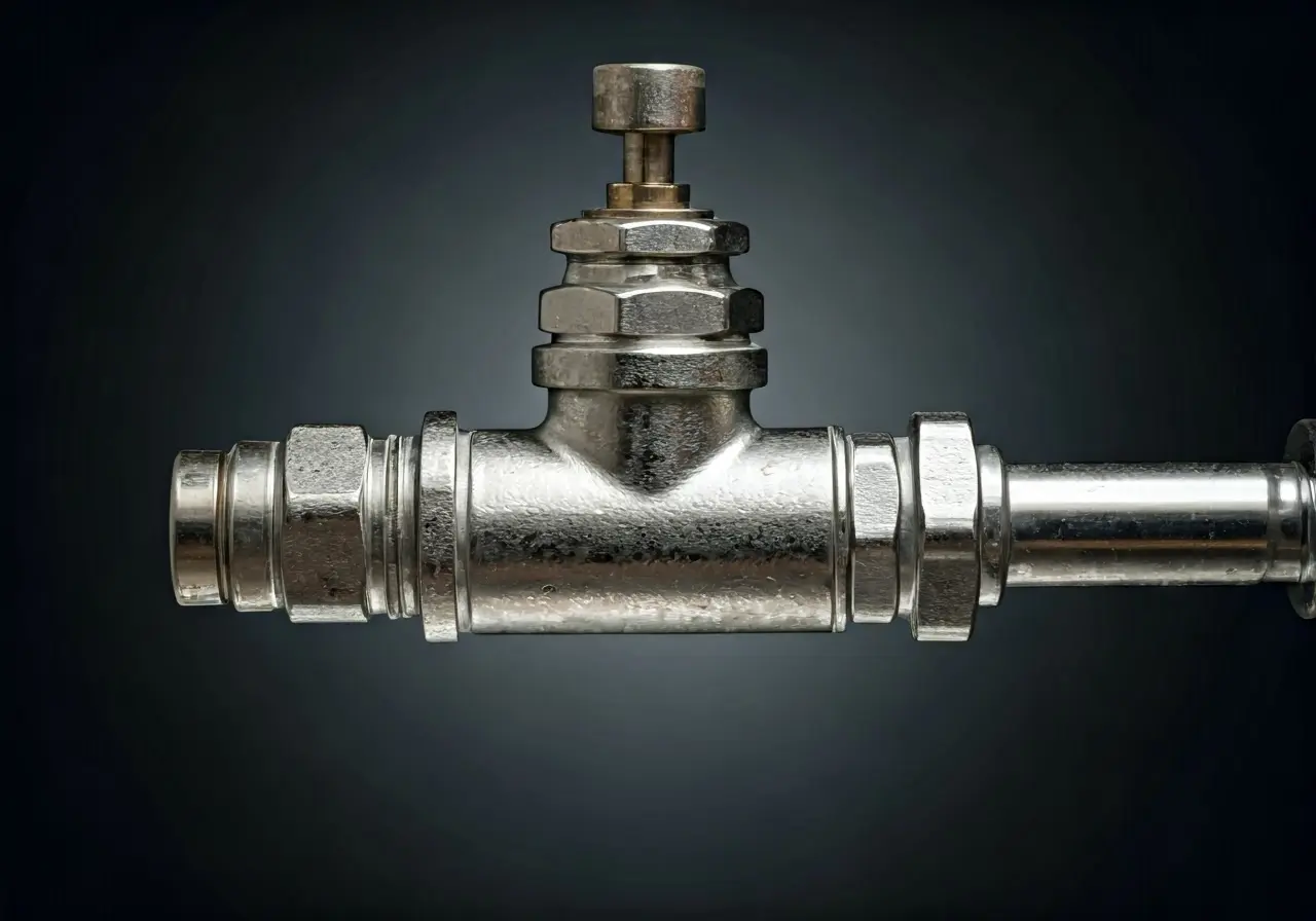 Close-up of a water saving valve in a bathroom. 35mm stock photo