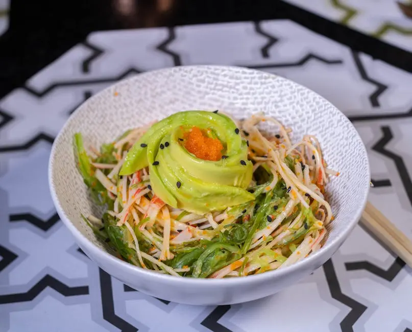 Close-up on a Salad in the Bowl