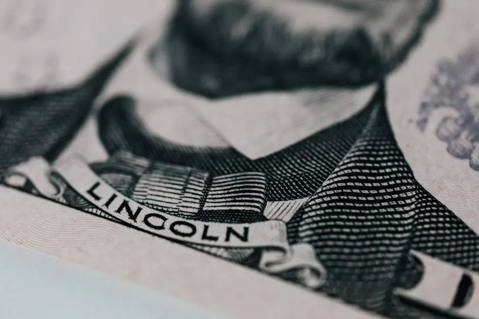 American dollar banknote on table