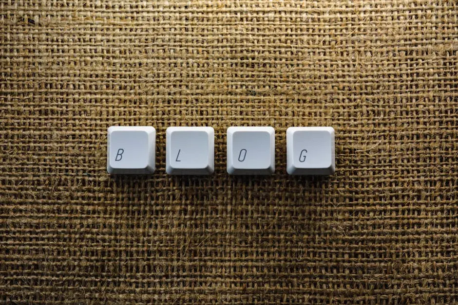 Close-up of Individual Keyboard Keys Making a Word Blog