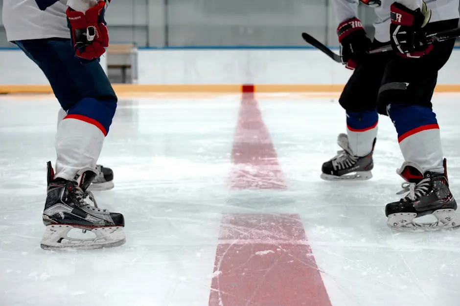 Hockey Players Playing on Ice